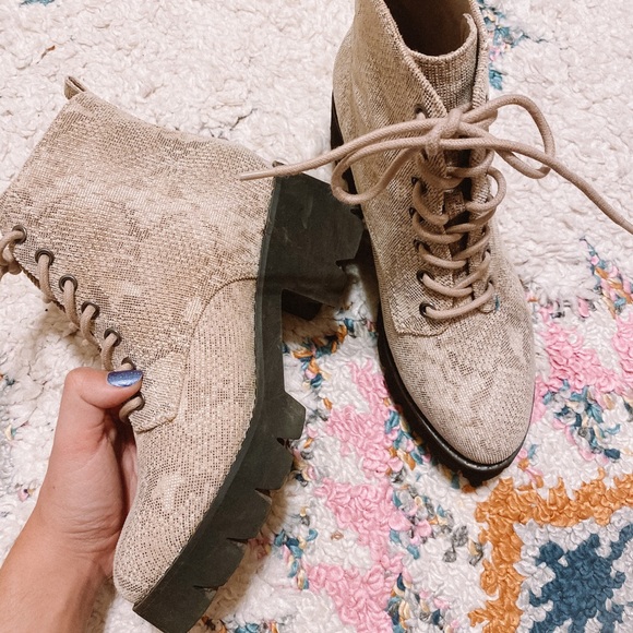 Snake Print Combat Boot - Picture 3 of 6